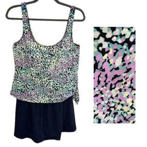 Maxine Swimdress Size 14 Pastel Mulicolor